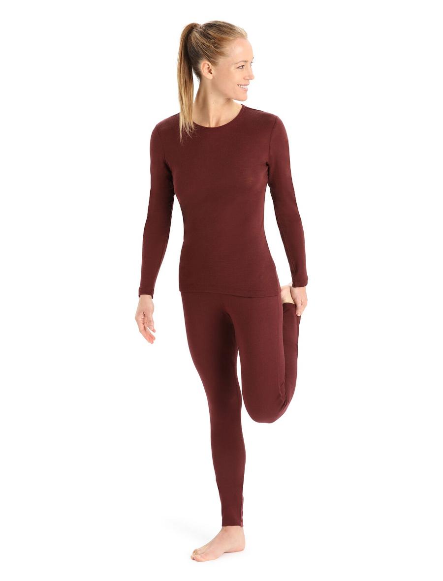 Icebreaker Merino 175 Everyday Long Sleeve Crewe Thermal Top Női Base Layers Piros | HU 1910OKIR